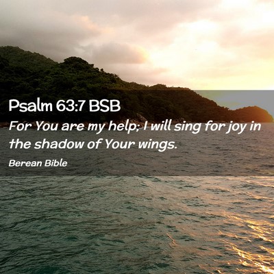 Picture 02 - Psalm 63:7 BSB - For You are my help; I will sing for joy in the - Bible Verse Picture