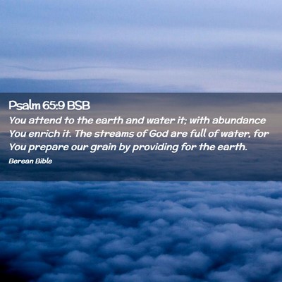 Picture 02 - Psalm 65:9 BSB - You attend to the earth and water it; with - Bible Verse Picture
