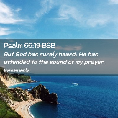 Picture 02 - Psalm 66:19 BSB - But God has surely heard; He has attended to the - Bible Verse Picture