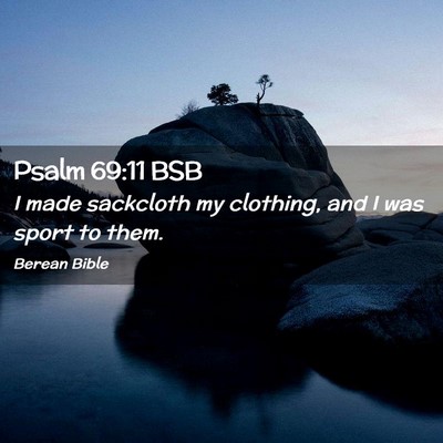 Picture 02 - Psalm 69:11 BSB - I made sackcloth my clothing, and I was sport to - Bible Verse Picture