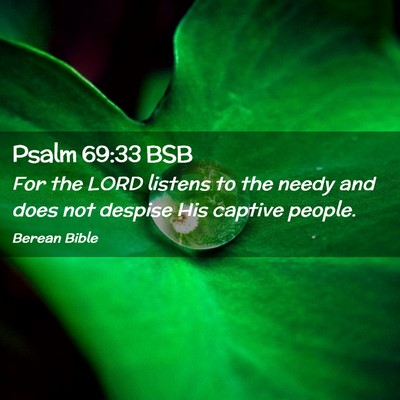 Picture 02 - Psalm 69:33 BSB - For the LORD listens to the needy and does not - Bible Verse Picture