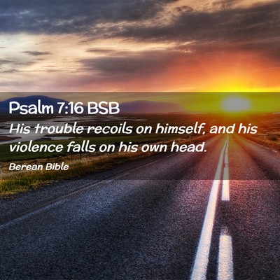 Picture 02 - Psalm 7:16 BSB - His trouble recoils on himself, and his violence - Bible Verse Picture