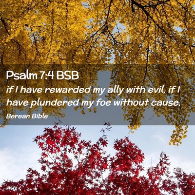 Picture 02 - Psalm 7:4 BSB - if I have rewarded my ally with evil, if I have - Bible Verse Picture