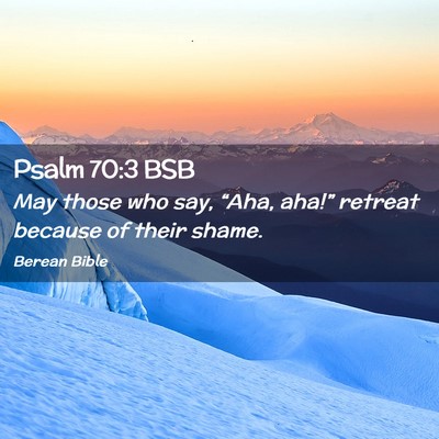 Picture 02 - Psalm 70:3 BSB - May those who say, “Aha, aha!” retreat - Bible Verse Picture