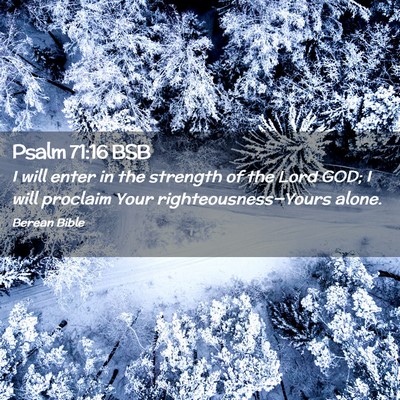 Picture 02 - Psalm 71:16 BSB - I will enter in the strength of the Lord GOD; I - Bible Verse Picture