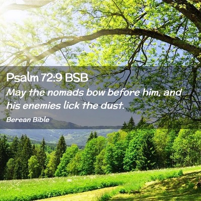 Picture 02 - Psalm 72:9 BSB - May the nomads bow before him, and his enemies - Bible Verse Picture