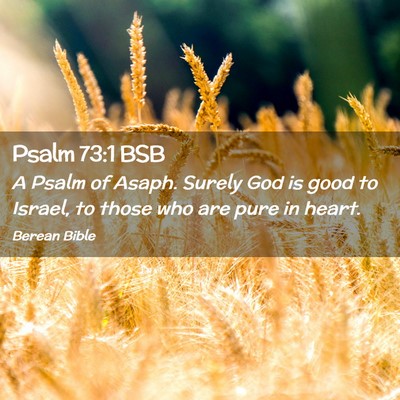 Picture 02 - Psalm 73:1 BSB - A Psalm of Asaph. Surely God is good to Israel, - Bible Verse Picture