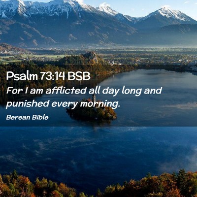 Picture 02 - Psalm 73:14 BSB - For I am afflicted all day long and punished - Bible Verse Picture