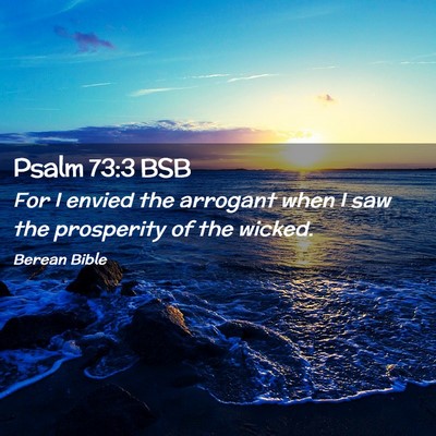 Picture 02 - Psalm 73:3 BSB - For I envied the arrogant when I saw the - Bible Verse Picture