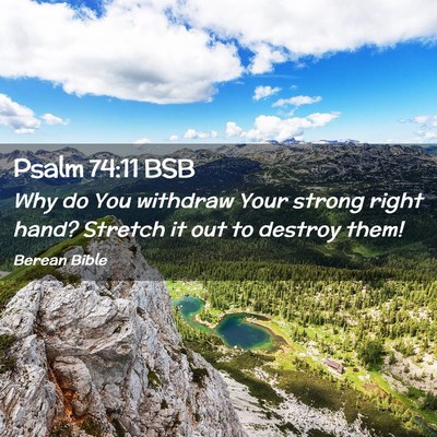 Picture 02 - Psalm 74:11 BSB - Why do You withdraw Your strong right hand? - Bible Verse Picture