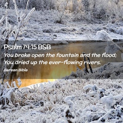Picture 02 - Psalm 74:15 BSB - You broke open the fountain and the flood; You - Bible Verse Picture