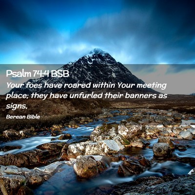 Picture 02 - Psalm 74:4 BSB - Your foes have roared within Your meeting place; - Bible Verse Picture