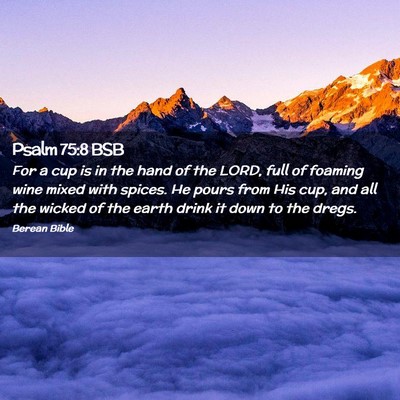 Picture 02 - Psalm 75:8 BSB - For a cup is in the hand of the LORD, full of - Bible Verse Picture