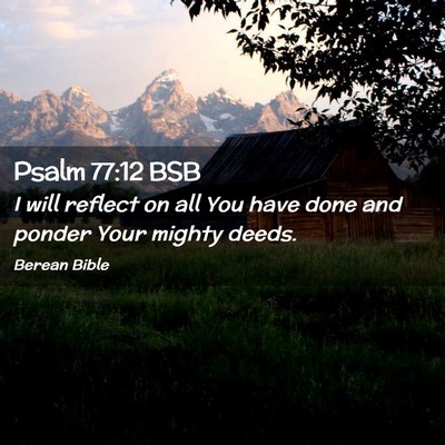 Picture 02 - Psalm 77:12 BSB - I will reflect on all You have done and ponder - Bible Verse Picture