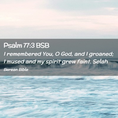 Picture 02 - Psalm 77:3 BSB - I remembered You, O God, and I groaned; I mused - Bible Verse Picture