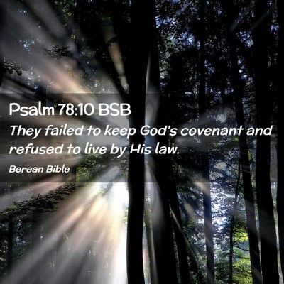 Picture 02 - Psalm 78:10 BSB - They failed to keep God’s covenant and refused - Bible Verse Picture