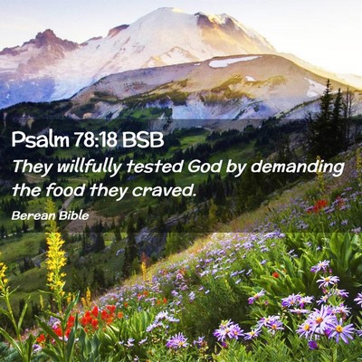 Picture 02 - Psalm 78:18 BSB - They willfully tested God by demanding the food - Bible Verse Picture