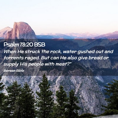 Picture 02 - Psalm 78:20 BSB - When He struck the rock, water gushed out and - Bible Verse Picture