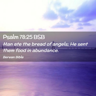 Picture 02 - Psalm 78:25 BSB - Man ate the bread of angels; He sent them food in - Bible Verse Picture