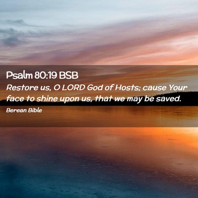 Picture 02 - Psalm 80:19 BSB - Restore us, O LORD God of Hosts; cause Your face - Bible Verse Picture