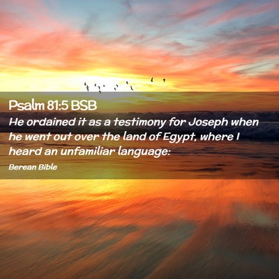 Picture 02 - Psalm 81:5 BSB - He ordained it as a testimony for Joseph when he - Bible Verse Picture
