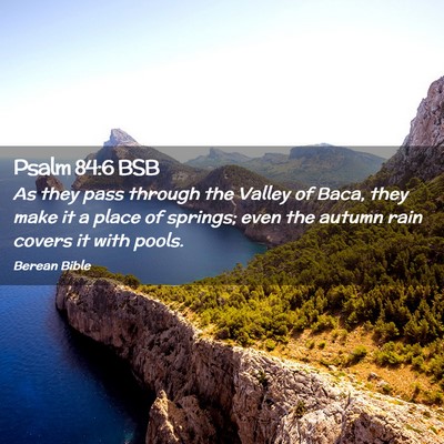 Picture 02 - Psalm 84:6 BSB - As they pass through the Valley of Baca, they - Bible Verse Picture