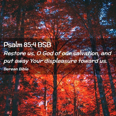 Picture 02 - Psalm 85:4 BSB - Restore us, O God of our salvation, and put away - Bible Verse Picture