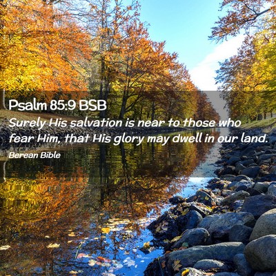 Picture 02 - Psalm 85:9 BSB - Surely His salvation is near to those who fear - Bible Verse Picture