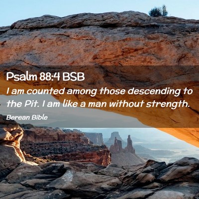 Picture 02 - Psalm 88:4 BSB - I am counted among those descending to the Pit. I - Bible Verse Picture