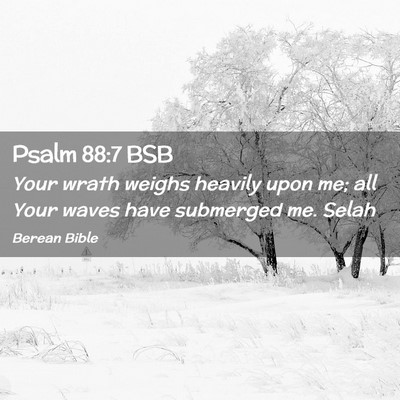Picture 02 - Psalm 88:7 BSB - Your wrath weighs heavily upon me; all Your waves - Bible Verse Picture