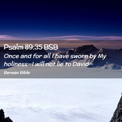 Picture 02 - Psalm 89:35 BSB - Once and for all I have sworn by My holiness—I - Bible Verse Picture