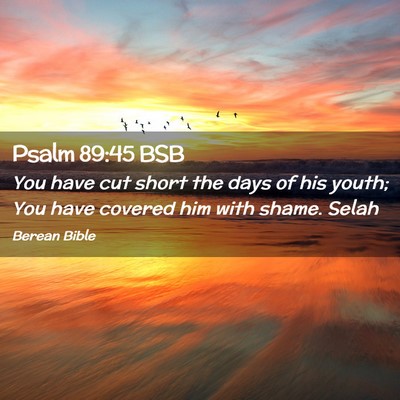Picture 02 - Psalm 89:45 BSB - You have cut short the days of his youth; You - Bible Verse Picture