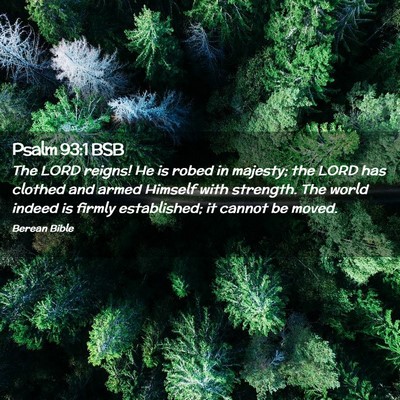 Picture 02 - Psalm 93:1 BSB - The LORD reigns! He is robed in majesty; the LORD - Bible Verse Picture