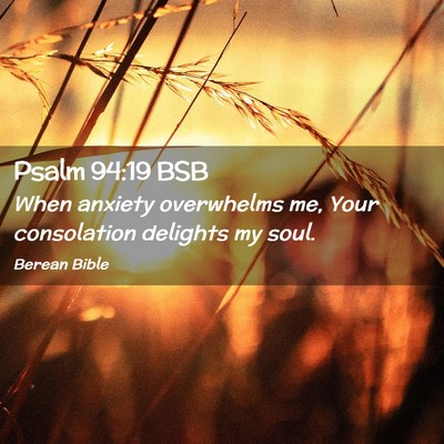 Picture 02 - Psalm 94:19 BSB - When anxiety overwhelms me, Your consolation - Bible Verse Picture