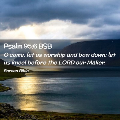 Picture 02 - Psalm 95:6 BSB - O come, let us worship and bow down; let us kneel - Bible Verse Picture