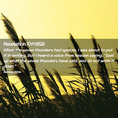 Picture 02 - Revelation 10:4 BSB - When the seven thunders had spoken, I was about - Bible Verse Picture