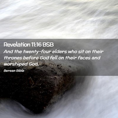 Picture 02 - Revelation 11:16 BSB - And the twenty-four elders who sit on their - Bible Verse Picture