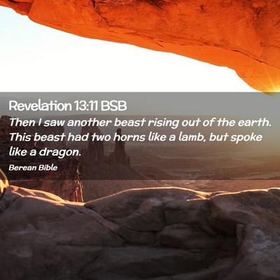 Picture 02 - Revelation 13:11 BSB - Then I saw another beast rising out of the earth. - Bible Verse Picture