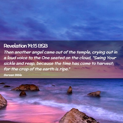 Picture 02 - Revelation 14:15 BSB - Then another angel came out of the temple, crying - Bible Verse Picture