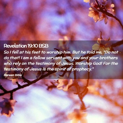Picture 02 - Revelation 19:10 BSB - So I fell at his feet to worship him. But he told - Bible Verse Picture