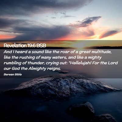 Picture 02 - Revelation 19:6 BSB - And I heard a sound like the roar of a great - Bible Verse Picture