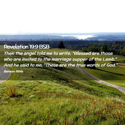 Picture 02 - Revelation 19:9 BSB - Then the angel told me to write, “Blessed are - Bible Verse Picture