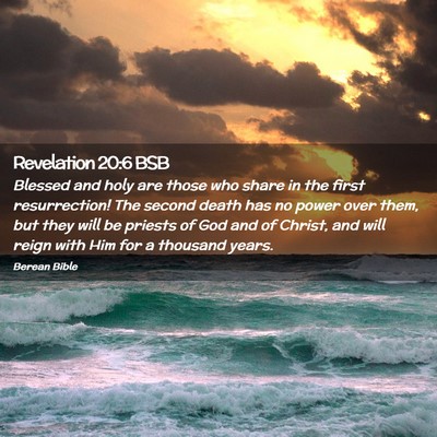 Picture 02 - Revelation 20:6 BSB - Blessed and holy are those who share in the first - Bible Verse Picture