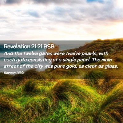 Picture 02 - Revelation 21:21 BSB - And the twelve gates were twelve pearls, with - Bible Verse Picture