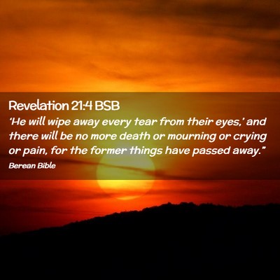 Picture 02 - Revelation 21:4 BSB - ‘He will wipe away every tear from their - Bible Verse Picture
