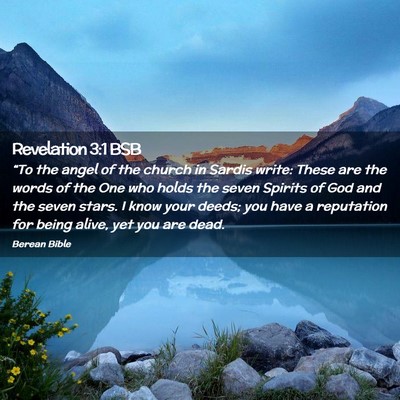 Picture 02 - Revelation 3:1 BSB - “To the angel of the church in Sardis write: - Bible Verse Picture