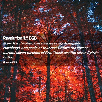 Picture 02 - Revelation 4:5 BSB - From the throne came flashes of lightning, and - Bible Verse Picture