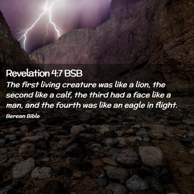 Picture 02 - Revelation 4:7 BSB - The first living creature was like a lion, the - Bible Verse Picture