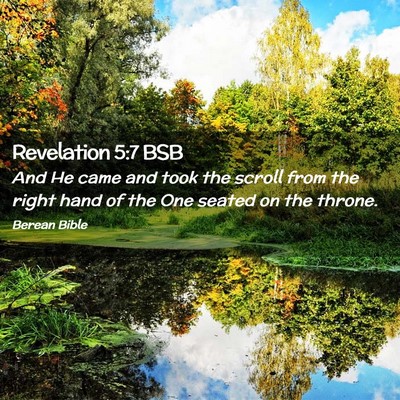 Picture 02 - Revelation 5:7 BSB - And He came and took the scroll from the right - Bible Verse Picture