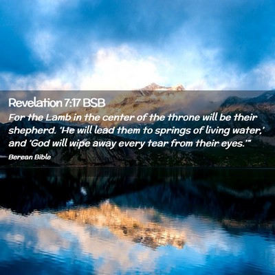 Picture 02 - Revelation 7:17 BSB - For the Lamb in the center of the throne will be - Bible Verse Picture